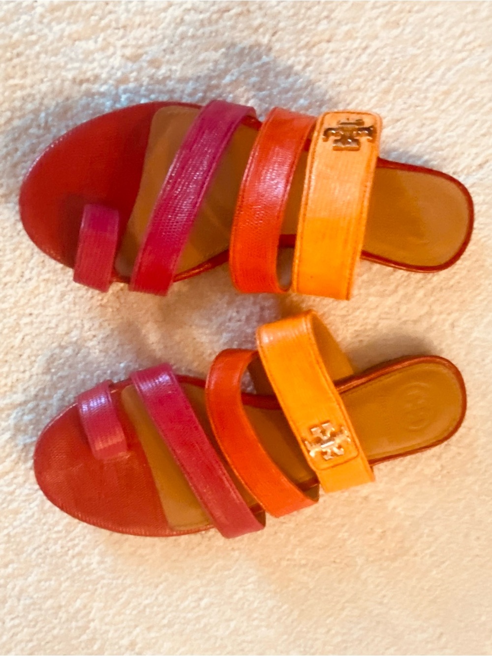 Tory Burch multi leather slides